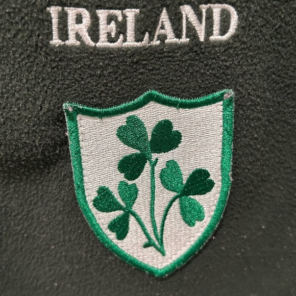 Mens Fleece Jacket Green Ireland 3 Shamrock Full Zipper Long Sleeves size XXL - Picture 4 of 5